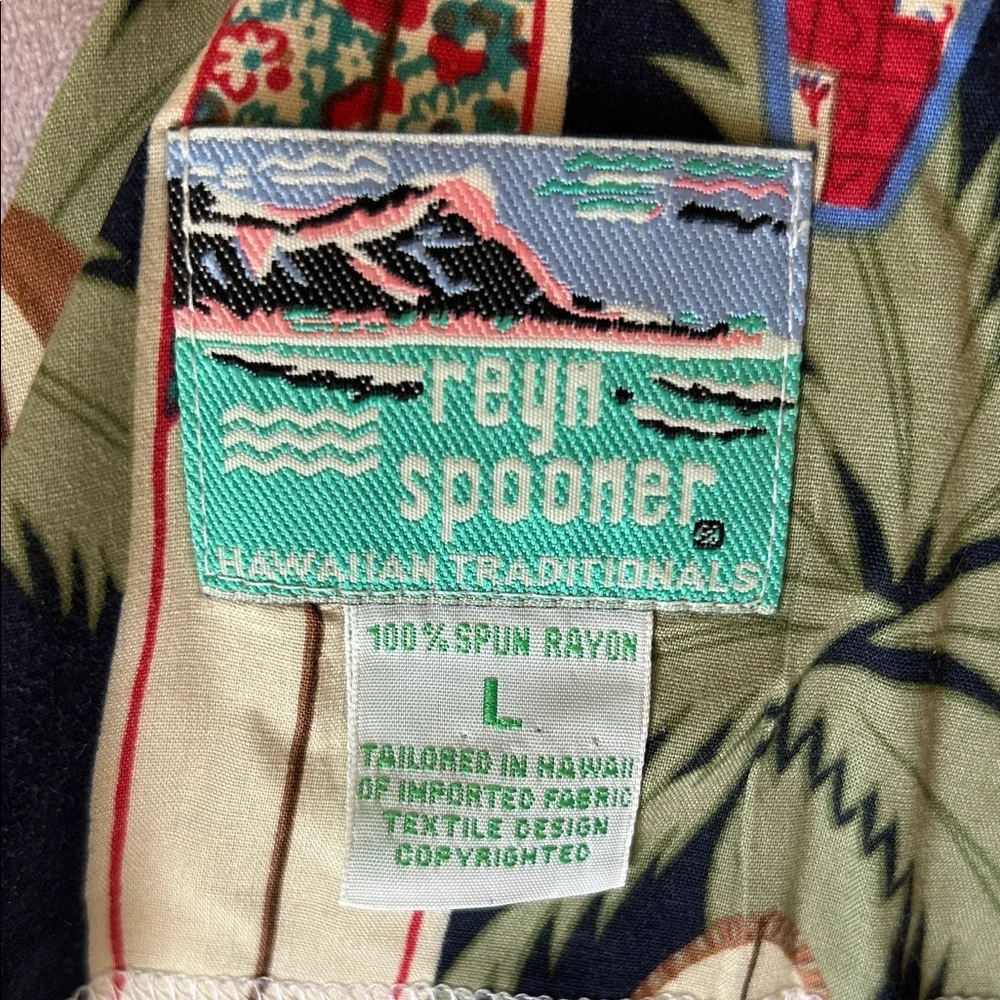 reyn spooner Navy Tropical Surfboard Print Mini Dress size L - Picture 11 of 11